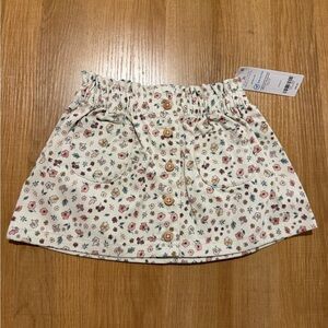Carter's Floral Button-Front Skirt - Cream and Pink